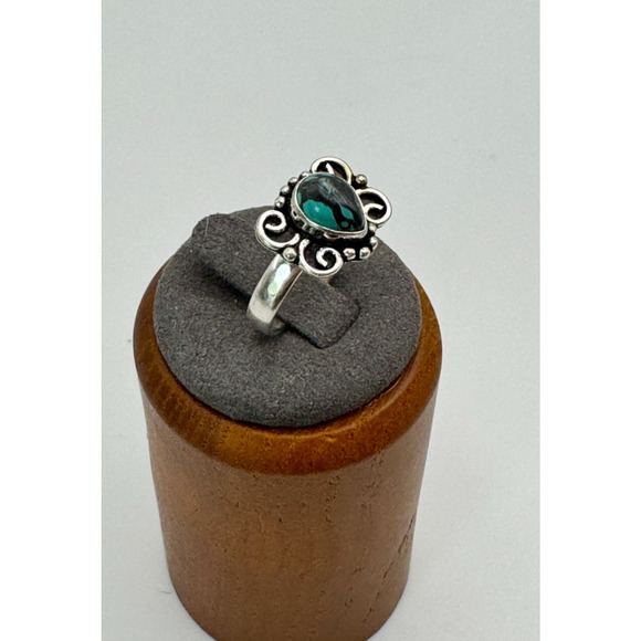 Labradorite Stone Estate Ring .925 Stone Sz 6.5, 3 Grams - Picture 3 of 3